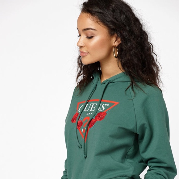 guess green hoodie
